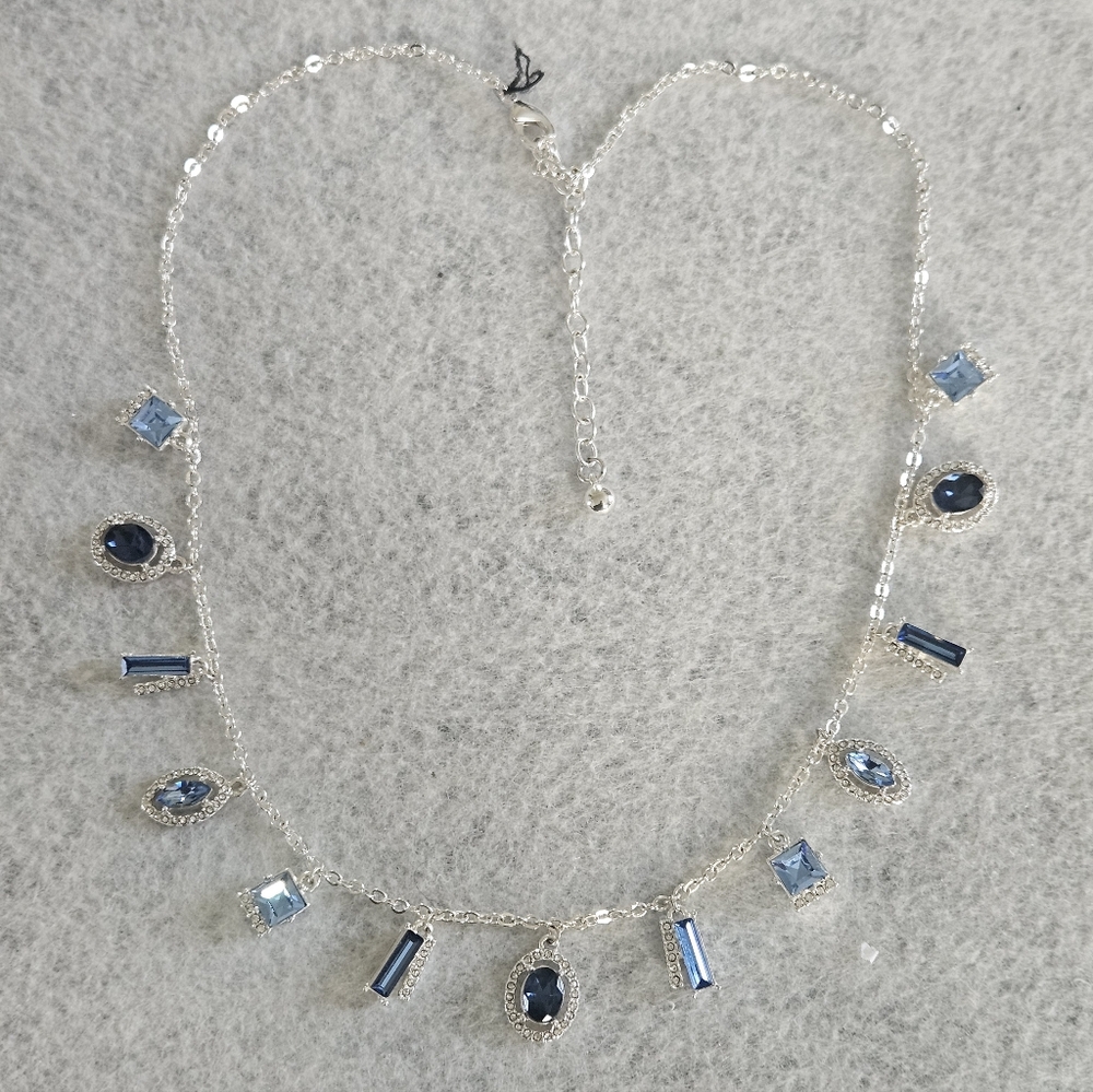 Cezanne Rhinestone Plated Silver-Tone Necklace.